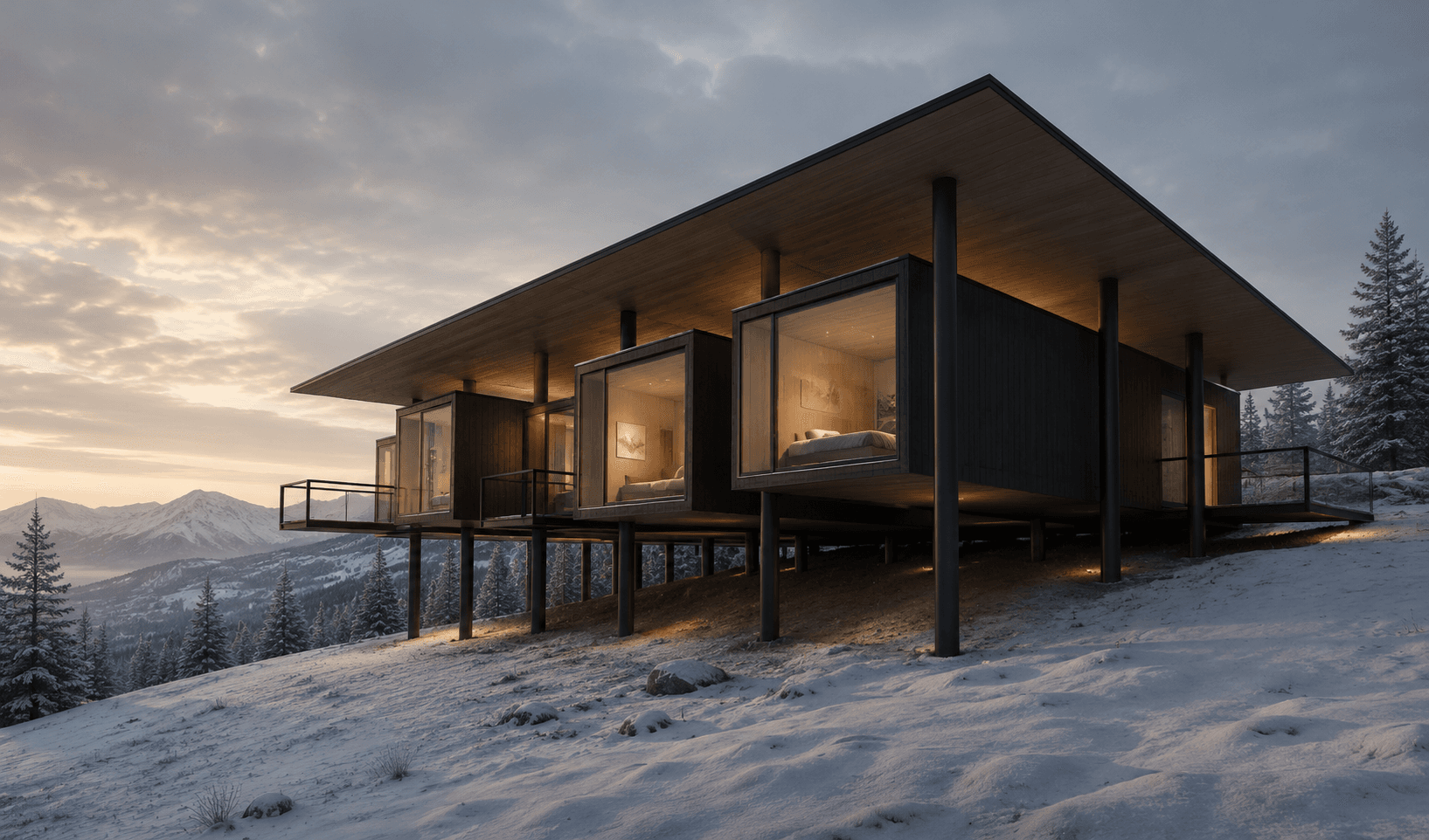 Bluewood Landscape Hotel, Blue Mountains, Washington by Migration Studios